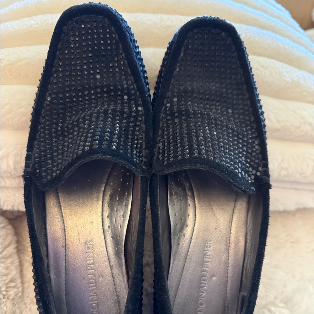 Donald J. Pliner Black Studded Loafers